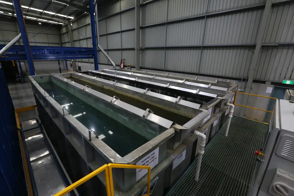 Industrial pre-treatment tanks for powder coating